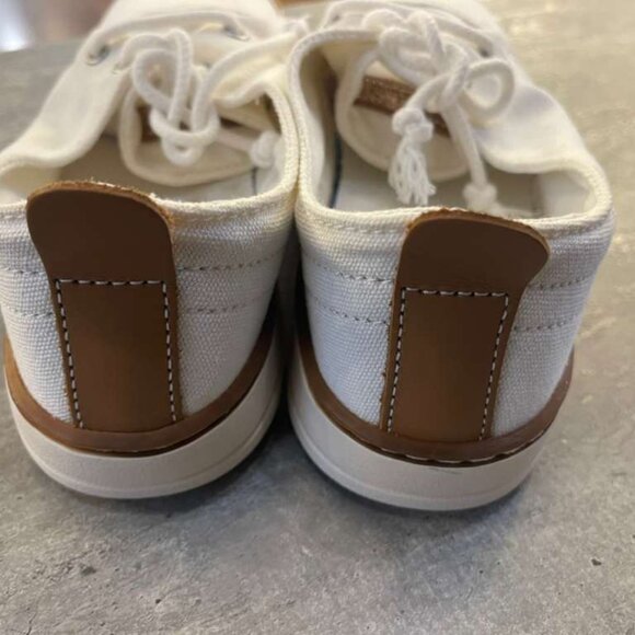 TIMBERLAND MEN'S HOOK SET LOW LACE SNEAKER WHITE CANVAS A6CNJ-ET7 ALL SIZES - Picture 4 of 8